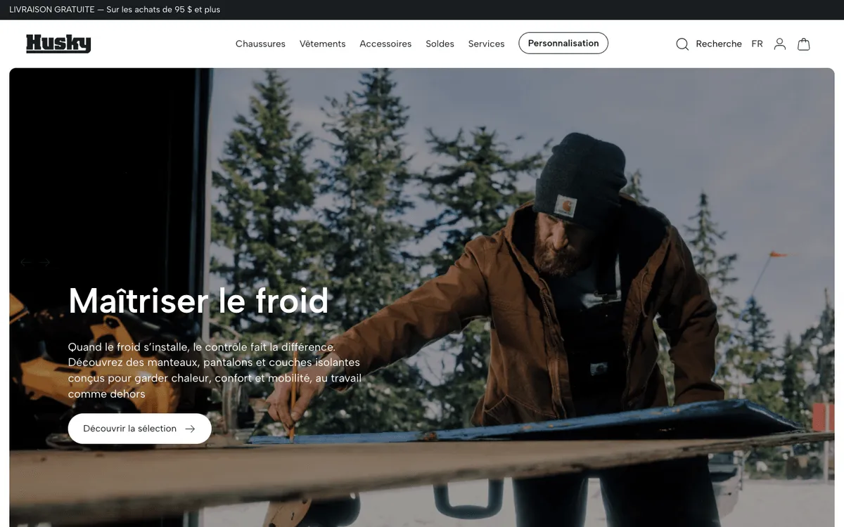Husky Boutique hero — workwear and safety storefront