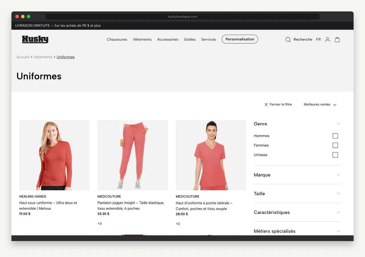 Husky Boutique — corporate uniform program